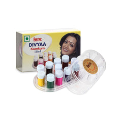 EYETEX Liquid Kumkum Bindi en 11 colores, ideal para looks festivos y duraderos.