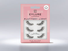 Eylure Fluttery Light 008 glue-included package with latex-free adhesive.