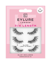 Eylure Eyl Fluttery Light 008 multipack packshot highlights full outer-edge lash.