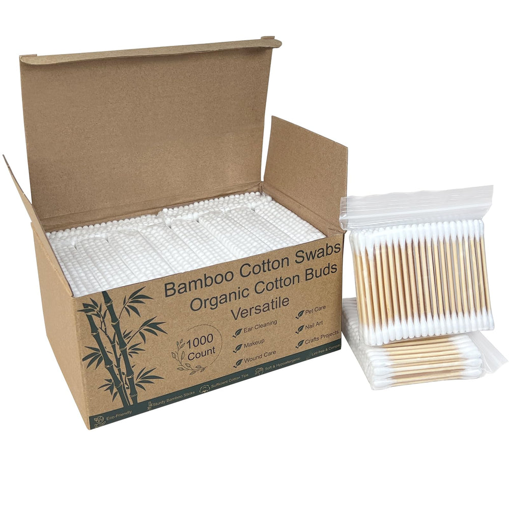 Eyxformula 1000-count wooden cotton swabs bulk pack for everyday cleaning and makeup removal.