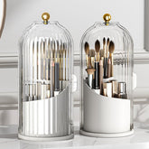 Ezebesta makeup brush holder with clear lid showcases brushes on vanity