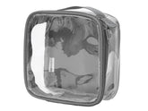 EzPacking clear TSA-approved travel toiletry bag front view for easy security checks.