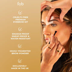 Fab Brows dual-ended brush for seamless powder blending and definition.