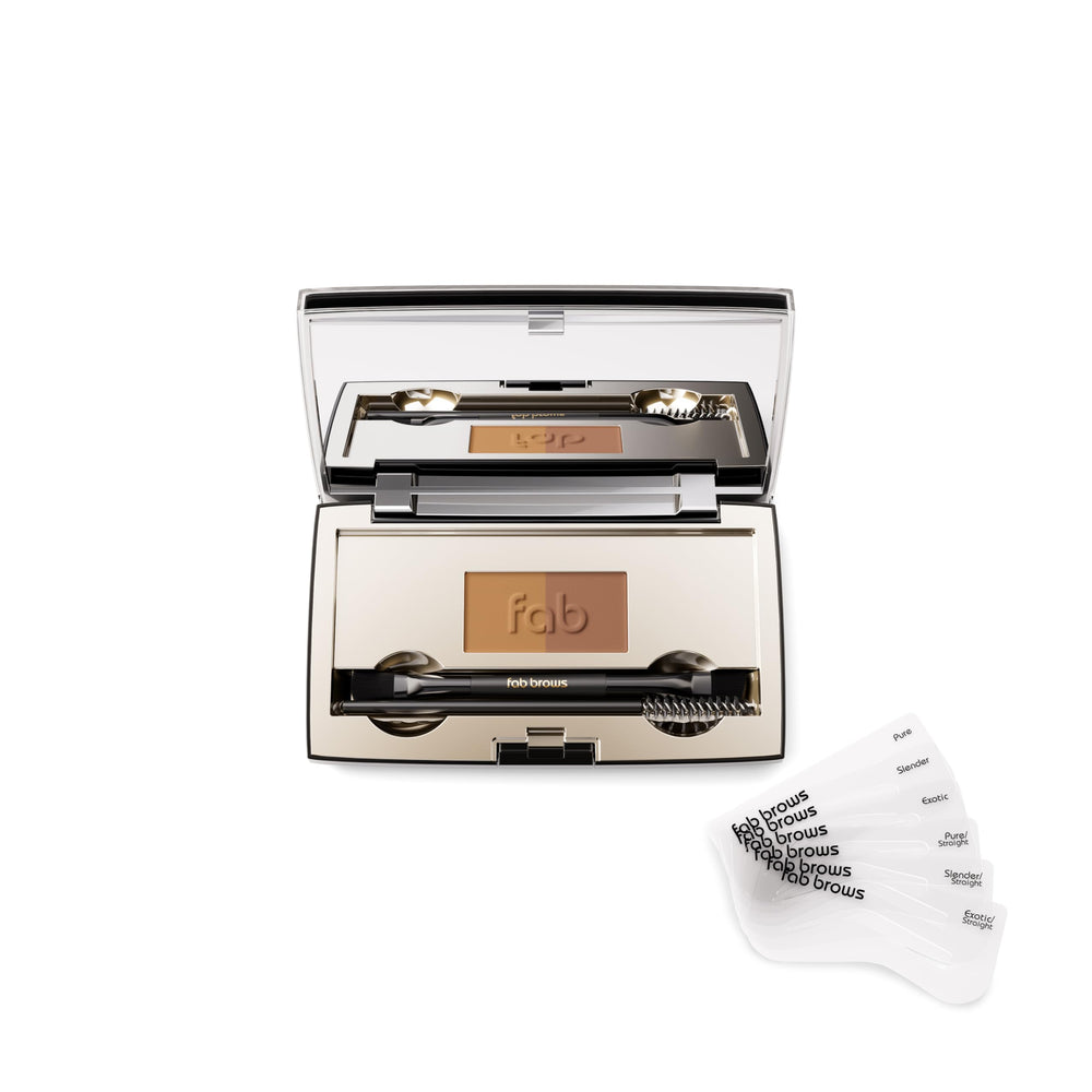 Fab Brows Duo eyebrow kit compact powder mirror for precise daily shaping.