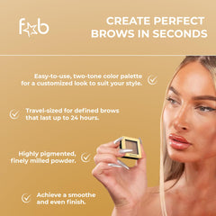 Fab Brows Lux light brown shade swatch for subtle brow enhancement.