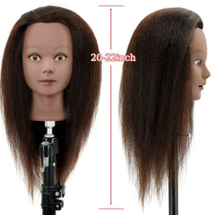 FABA mannequin head on clamp stand for secure, hands-free styling sessions.
