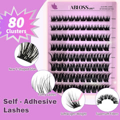 Fablosslashes preglued-lash-clusters detail shows no-glue application for time-saving routine