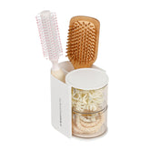FABROK 2-layer clear hair organizer on vanity keeps hair accessories neatly visible.