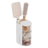 FABROK 3-layer clear hair organizer with rotatable layers for quick access to accessories.