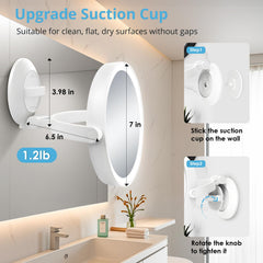 Fabuday mirror highlights three color LED lighting for natural skin tones