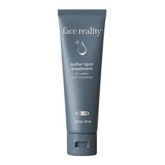 Face Reality Sulfur Spot Treatment tube targets pimples and reduces redness for sensitive skin.
