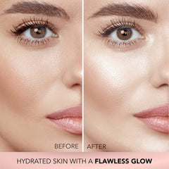 Faces Canada Strobe Cream Rose Gold swatch on skin demonstrates dewy finish