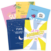 FACETORY Classic 5 mask set front view promotes glow for all skin types