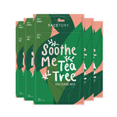 FACETORY Soothe Me Tea Tree Sheet Mask calms redness and balances oil.