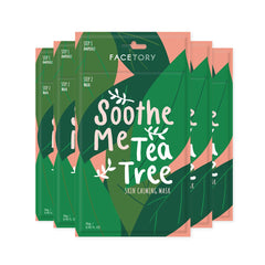 FACETORY Soothe Me Tea Tree Sheet Mask calms redness and balances oil.