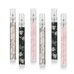 Facewegen travel perfume atomizer set with six 10ml bottles for easy on-the-go fragrance storage.