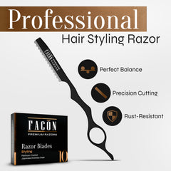 FACON Faether Razor close-up highlighting ergonomic handle for comfortable all-day styling.
