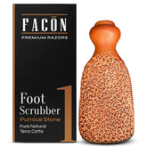 FACON pumice stone terra-cotta dual-texture surface for gentle exfoliation and smoother feet