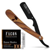 FACON straight razor with ergonomic handle for precise control during daily shaves.