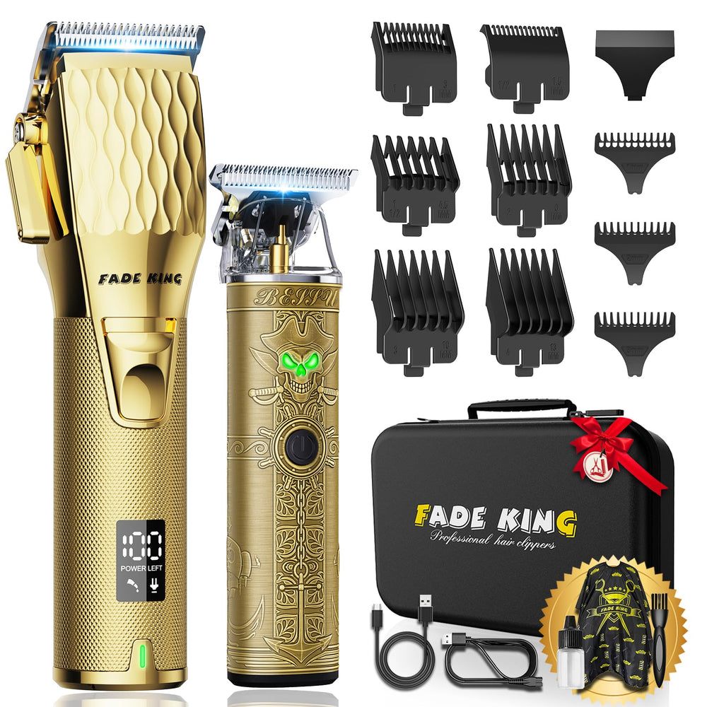 FADEKING professional hair clippers with LCD display for precise at-home fades