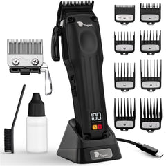 Fagaci Fusion cordless clipper with fade blade for precise hairline transitions.