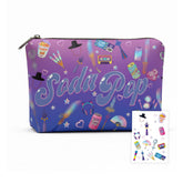 FAHMJMYBD Soda Pop cosmetic bag gradient front for on-the-go makeup organization.