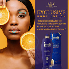 Fair & White vitamin C lotion texture closeup highlights creamy, rich emulsion.