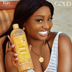 FAIR & WHITE Gold Precious Scrub exfoliating action on skin for improved texture