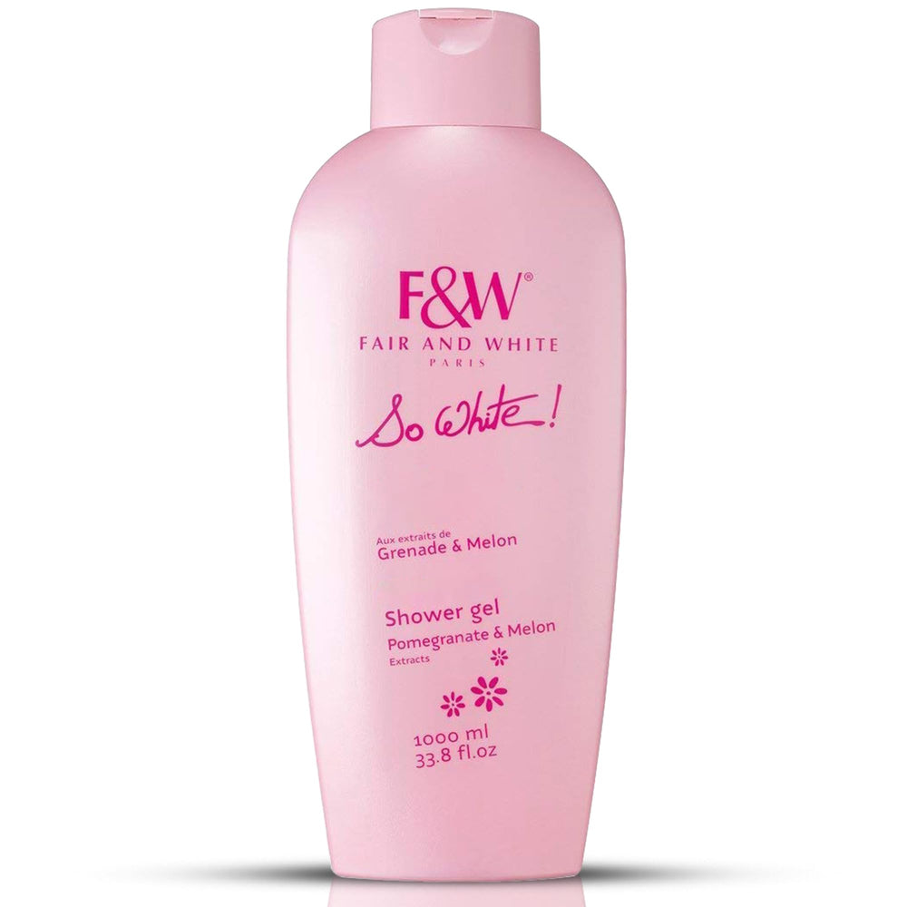 FAIR & WHITE So White bottle pour for silky cleansing and brightening benefits