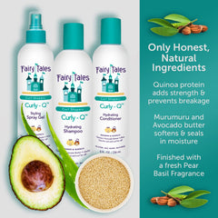 Kids' bath time with Fairy Tales Curly Q prevents tangles and adds softness.