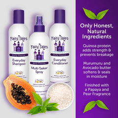 Fairy Tales naturally derived ingredients infographic highlights quinoa protein strength