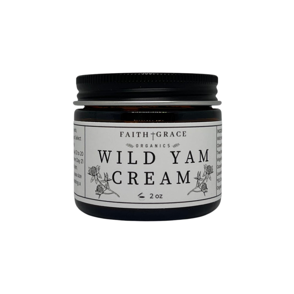 Faith and Grace Organics wild yam cream tub for daily moisturizing and skin comfort