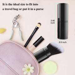 Falliny angled brush enables precise blush, bronzer, and highlighter application.