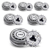 FAMELEC 6-pack SH60 replacement heads close-up for precise, comfortable shaves.