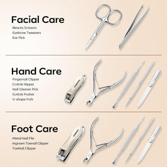 FAMILIFE stainless-steel cuticle pusher for neat cuticle care.