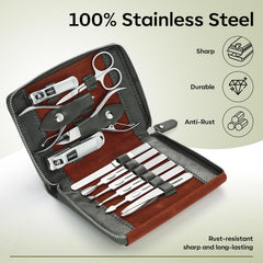 FAMILIFE 11-piece nail kit for precise trimming and grooming.