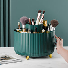 Fanado 360° rotate makeup brush holder side view highlights space-saving design