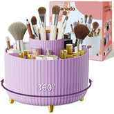 Fanado 360° rotate makeup brush holder keeps brushes neatly within reach on your vanity.