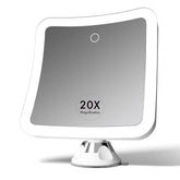 Fancii 20x magnifying mirror front view shows bright LED for precise makeup detail
