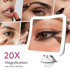 Fancii mirror with three lighting settings demonstrates true color under neutral daylight