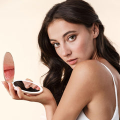 Fancii Mini Taylor compact mirror folded for purse storage and travel convenience