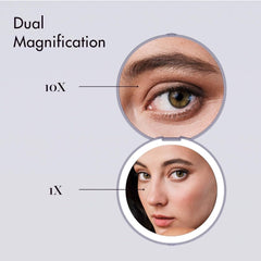 Fancii Mini Taylor mirror with 3 light settings for color-accurate application.