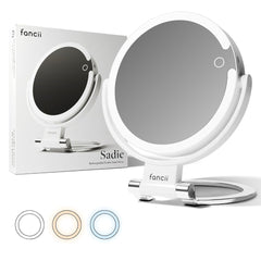 Fancii Sadie dual-sided travel mirror for precise makeup tasks on the go.