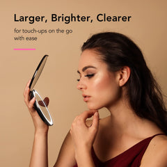 Fancii Taylor five-inch distortion-free viewing area for quick makeup checks.