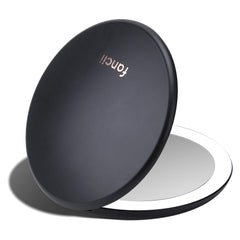 Fancii Taylor LED travel mirror in compact black for precise makeup on the go.