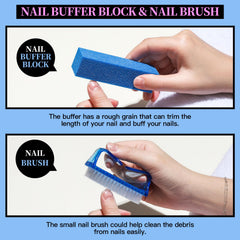 Fandamei blue buffer block for smoothing and achieving an even shine.