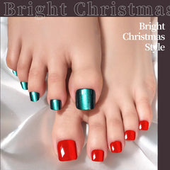 Fandamei cat eye toenails green color for fresh style