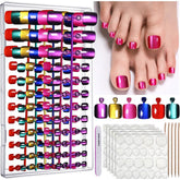 Fandamei cat eye toenails red color for bold at-home manicure