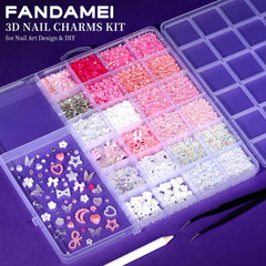 Fandamei pink and clear jelly rhinestones ideal for Y2K-inspired accents.