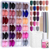 Fandamei matte press on nails kit box with 24 color grids for quick DIY manicure